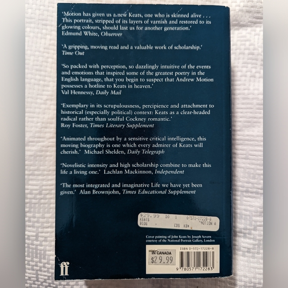 Keats by Andrew Motion paperback 1st ed 1998 - Picture 2 of 7